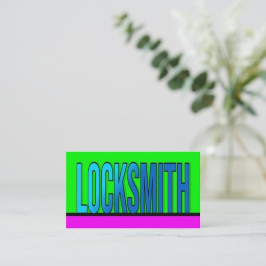 Locksmith Hot Green Hot Roze Visitekaartje (Staand voorkant)