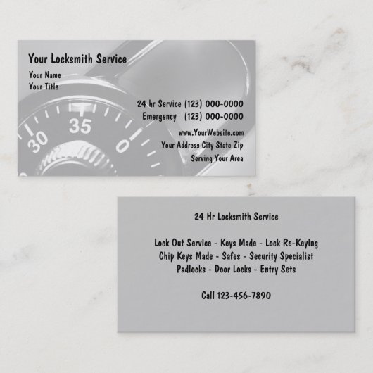 Locksmith Padlock Backgroud Visitekaartje (Voorkant / Achterkant)