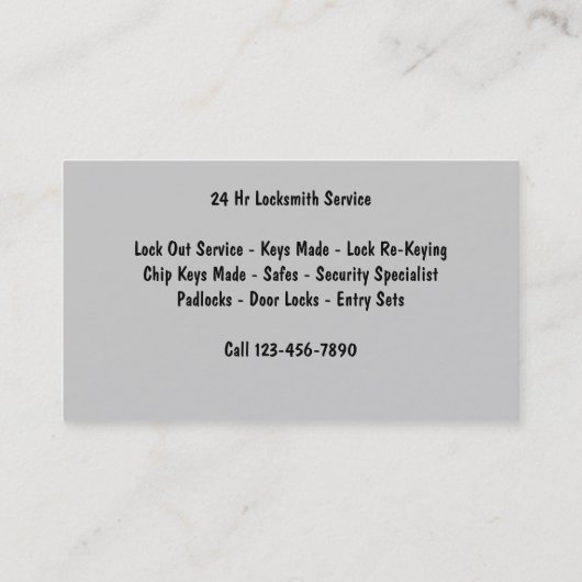 Locksmith Padlock Backgroud Visitekaartje (Achterkant)