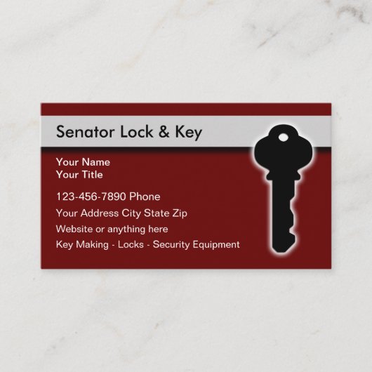Locksmith Security Theme Editable Visitekaartjes (Voorkant)