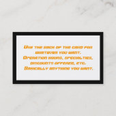 Locksmith Visitekaartje (Achterkant)