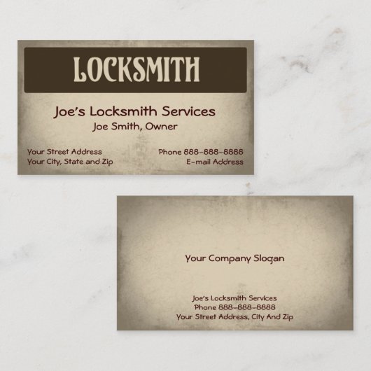 Locksmith Visitekaartje (Voorkant / Achterkant)