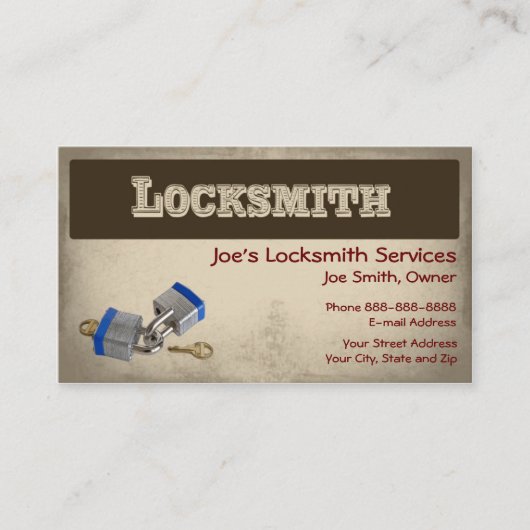 Locksmith Visitekaartje (Voorkant)