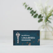 Locksmith Visitekaartje Grunge blue (Staand voorkant)