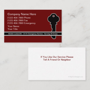 Locksmith Visitekaartjes