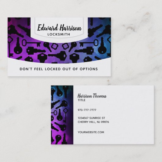 Locksmith Visitekaartjes (Voorkant / Achterkant)