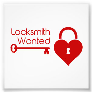 Locksmith Wanted Valentijnsdag Heart Lock Foto Afdruk