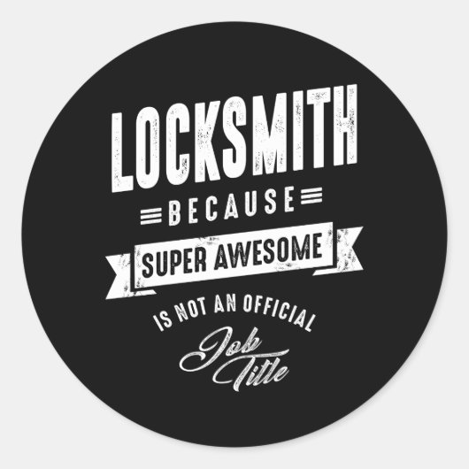 Locksmith Work Title Cadeau Ronde Sticker (Voorkant)