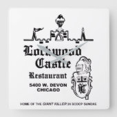 Lockwood Castle Restaurant, Chicago, IL Vierkante Klok (Voorkant)