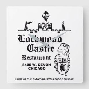 Lockwood Castle Restaurant, Chicago, IL Vierkante Klok