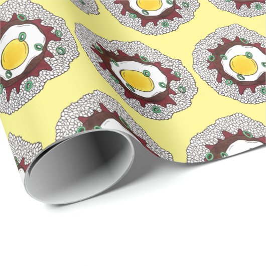 Loco Moco Hawaiian Cuisine Food Rice Hamburger Egg Cadeaupapier (Rol Hoek)