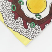 Loco Moco Hawaiian Cuisine Food Rice Hamburger Egg Fleece Deken (Hoek)