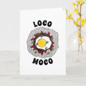 Loco Moco Hawaiian Cuisine Food Rice Hamburger Egg Kaart (Gele Bloem)