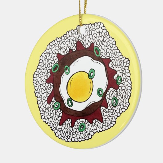 Loco Moco Hawaiian Cuisine Food Rice Hamburger Egg Keramisch Ornament (Links)