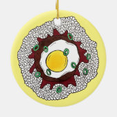 Loco Moco Hawaiian Cuisine Food Rice Hamburger Egg Keramisch Ornament (Achterkant)