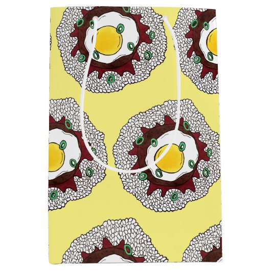 Loco Moco Hawaiian Cuisine Food Rice Hamburger Egg Medium Cadeauzakje (Voorkant)