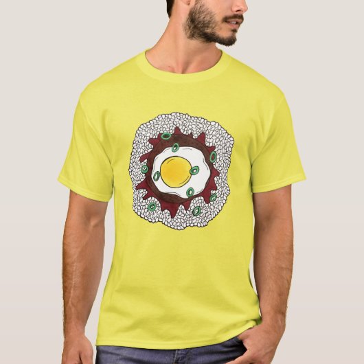 Loco Moco Hawaiian Cuisine Food Rice Hamburger Egg T-shirt (Voorkant)