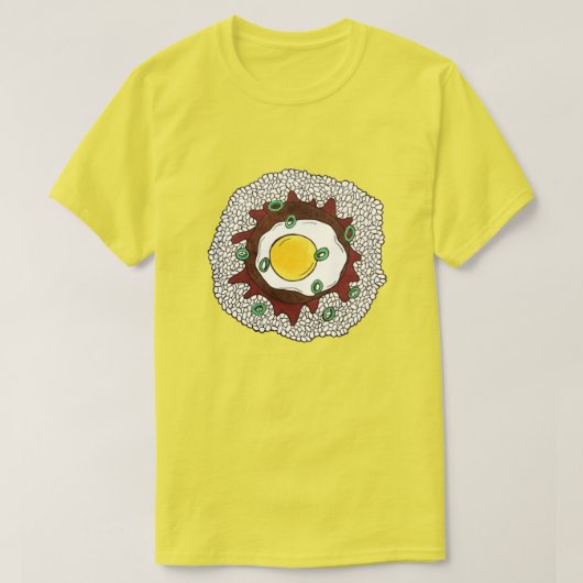 Loco Moco Hawaiian Cuisine Food Rice Hamburger Egg T-shirt (Design voorkant)