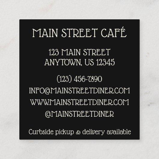 Loco Moco Hawaiian Cuisine Food Rice Hamburger Egg Vierkante Visitekaartje (Achterkant)