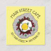 Loco Moco Hawaiian Cuisine Food Rice Hamburger Egg Vierkante Visitekaartje (Voorkant)