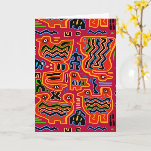 Loco Pajaros con Dos Cabezas Kaart (Gele Bloem)