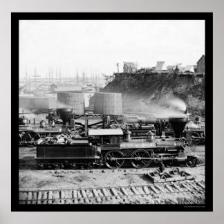 Locomot of the U.S. Militaire Spoorweg, VA 1865 Poster