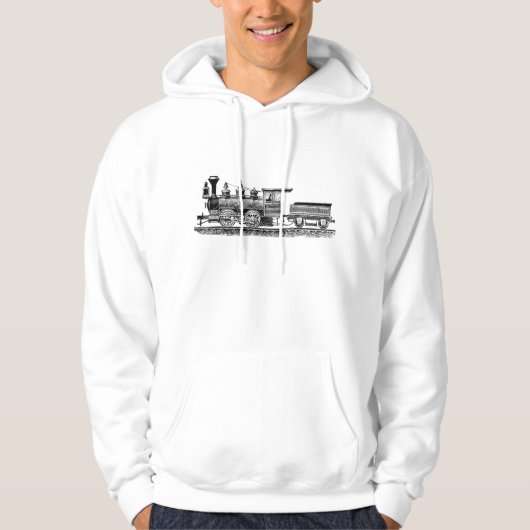 Locomotief 02 - zwart hoodie (Voorkant)