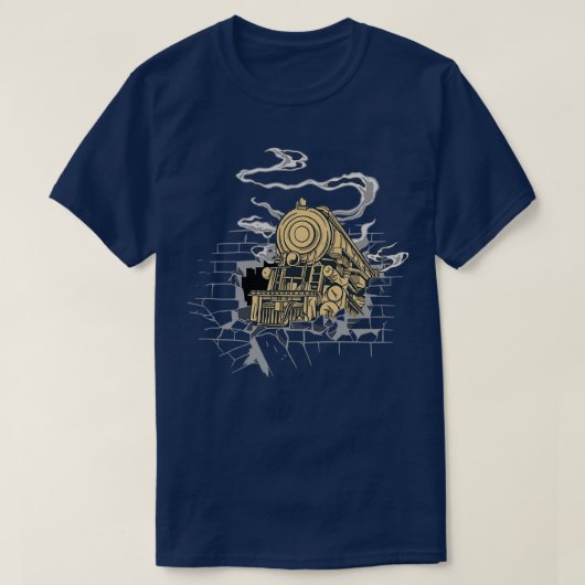 Locomotief breekt de muur t-shirt (Design voorkant)