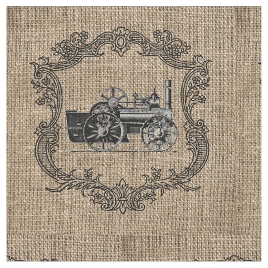  locomotief Burlap Stof (Close Up)