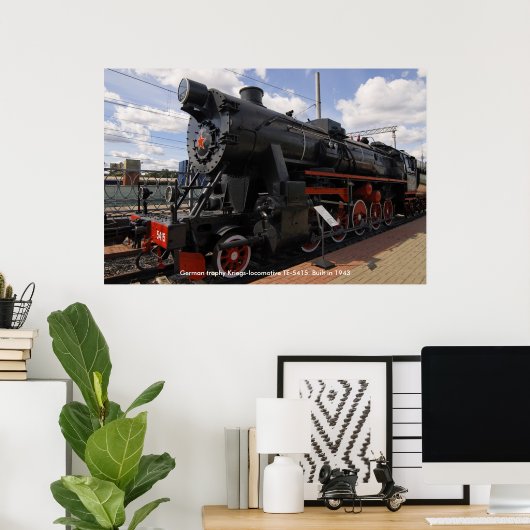Locomotief, Duitse trofee Kriegs-locomotief TE-... Poster (Thuiskantoor)