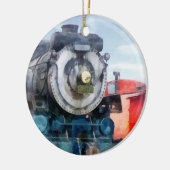 Locomotief en Caboose Keramisch Ornament (Links)