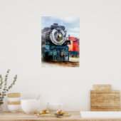 Locomotief en Caboose Poster (Keuken)