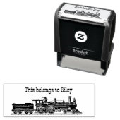 Locomotief en kolenauto, op maat van naam  zelfinktende stempel (In situ)