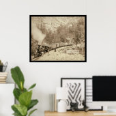 Locomotief in Black Hills SD 1890 Poster (Thuiskantoor)
