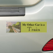 locomotief in het land, vakantie per trein bumpersticker (Op auto)