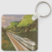 locomotief in het land, vakantie per trein sleutelhanger (Achterkant)