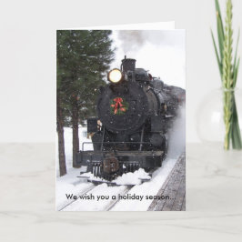 Locomotief Krans Kerst Kaart
