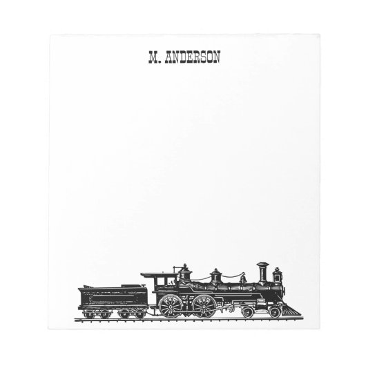Locomotief met op maat gemaakte steenkoolauto notitieblok (Voorkant)