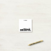 Locomotief met op maat gemaakte steenkoolauto post-it® notes (Op bureau)