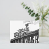 Locomotief op de brug briefkaart (Staand voorkant)