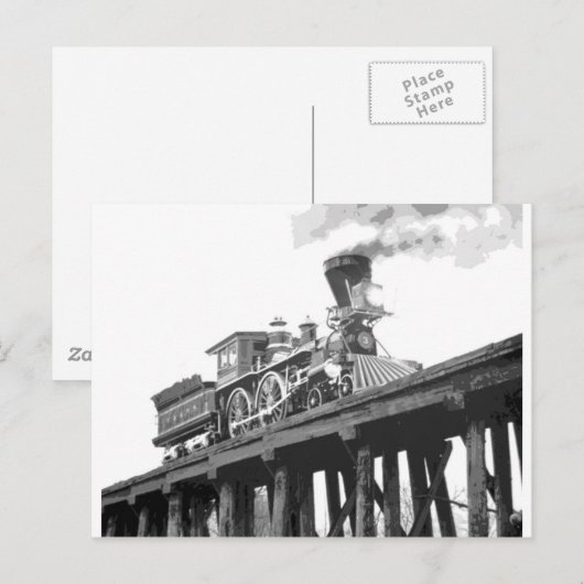 Locomotief op de brug briefkaart (Voorkant / Achterkant)