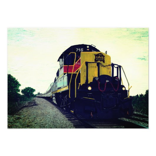 Locomotief op spoor foto afdruk (Voorkant)