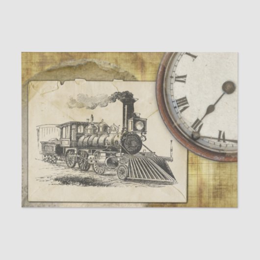  locomotief print tissuepapier (Voorkant)