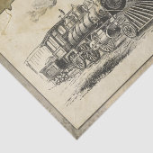  locomotief print tissuepapier (Detail)