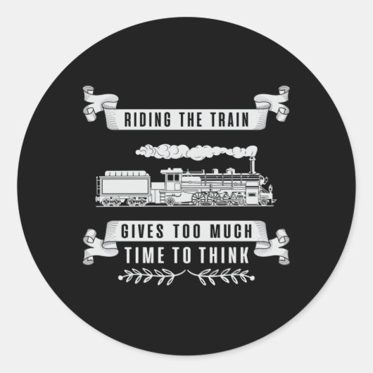 Locomotief Railroad Treinen Treinbestuurder Grappi Ronde Sticker (Voorkant)