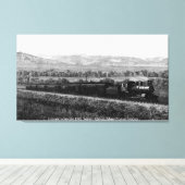 locomotief, Rocky Mountains Canvas Afdruk (Insitu (Houten vloer))