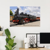 Locomotief, Russische retro stoomlocomotief Ov-8.. Poster (Thuiskantoor)
