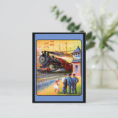 Locomotief Steam Train Briefkaart (Staand voorkant)