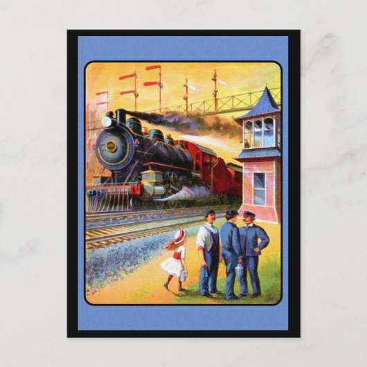 Locomotief Steam Train Briefkaart (Voorkant)