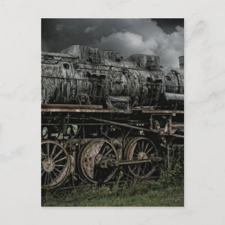 locomotief stoommachine trein rail spoorweg briefkaart